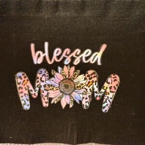 Blessed Mom Black Makeup Tote Bag